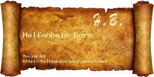 Helfenbein Bors névjegykártya